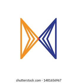 Initial X letters with line art style icon illustration