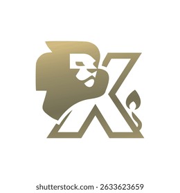 Initial X Lion Head Elegant logo icon vector design