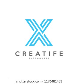 Initial X logo concepts template vector