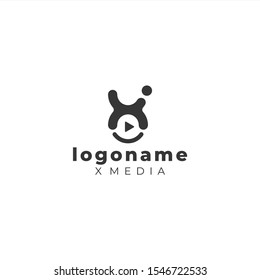 Initial X logo for media and video