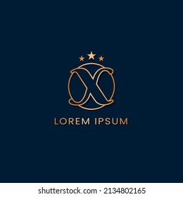 Initial X Luxury Gold Logo