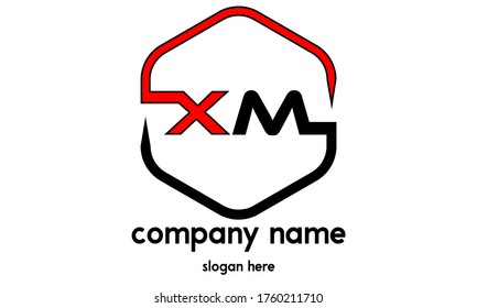 Initial X M minimalistischer Buchstabendesign-Vektorgrafik