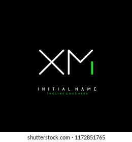 Initial X M minimalist modern logo identity vector
