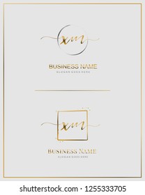 Initial X M XM handwriting logo vector. Letter handwritten logo template.