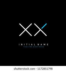 Initial X X minimalist modern logo identity vector