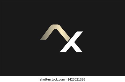 Initial A X minimalist unique logo identity vector