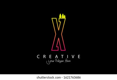 Initial X Modern Design Logo Concept. Creative Icon Logo with Sound Wave Vector Illustration.