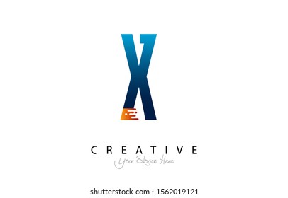 Initial X Modern Trendy Design Logo. Letter X Icon Logo with line and dot style Vector Illustration.