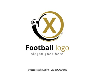 Initial X monogram alphabet with Football Logo Design Vector Template. Football Club Symbol. business, and company identity.