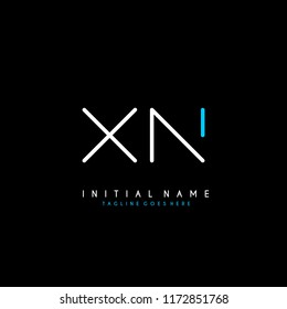 Initial X N minimalist modern logo identity vector