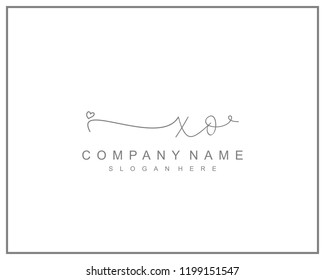 Initial X O handwriting logo template vector