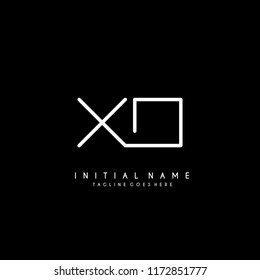 Initial X O minimalist modern logo identity vector