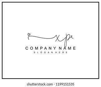 Initial X P handwriting logo template vector