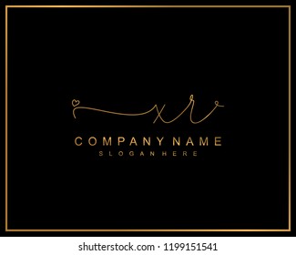 Initial X R handwriting logo template vector