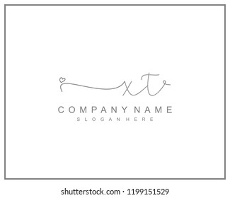 Initial X T handwriting logo template vector