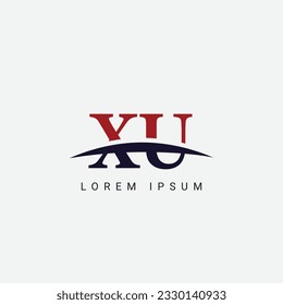 Plantilla vectorial de diseño de logotipo de carta XU inicial, símbolo gráfico para identidad empresarial