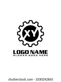 Initial X & Y gear logo template vector