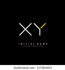 Initial X Y minimalist modern logo identity vector