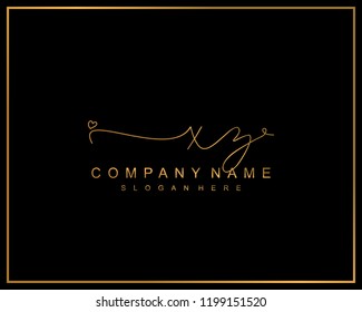 Initial X Z handwriting logo template vector
