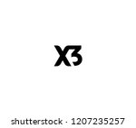 Initial X3 Letter Linked Simple Flat Modern Monogram Logo