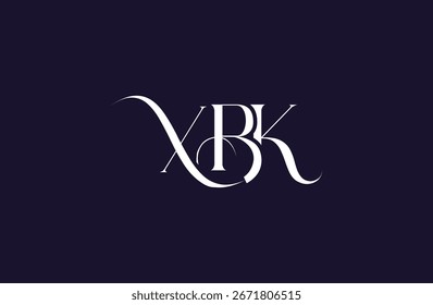 Initial XBK letter logo design. Elegant Monogram Logo Design with Decorative Elements and Typography