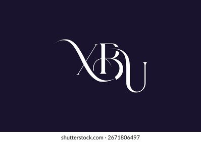 Design inicial do logotipo da letra XBU. Elegante Monograma Logo Design com elementos decorativos e tipografia