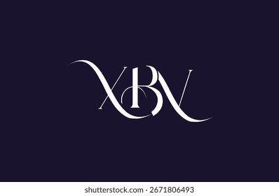 Initial XBV letter logo design. Elegant Monogram Logo Design with Decorative Elements and Typography