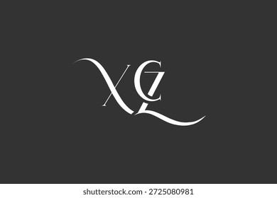 Diseño inicial del logotipo de la carta creativa XCZ. Diseño elegante del logotipo del monograma con los Elementos decorativos y la tipografía
