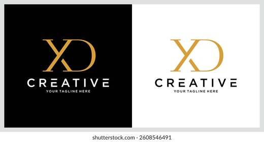 Initial XD or DX letter logo design vector
