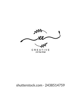 Initial XE logo handwriting botanical branding typography