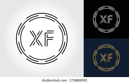 Initial XF letter Logo Design vector Template. Abstract Circle Letter XF Logo Design.