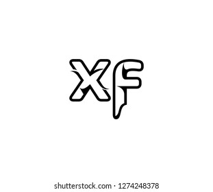 Initial XF Letter Stylish Concept Black Linear Logotype