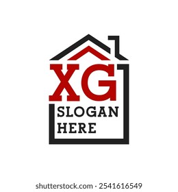 Initial XG house logo for Roofing. Letter XG Real Estate Logo