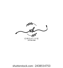 Erste XH-Logo-Handschrift-botanische Branding-Typografie