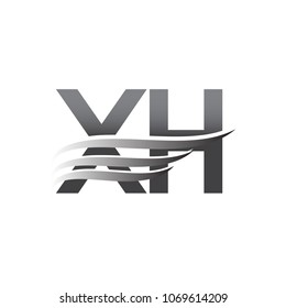 Initial XH wing logo, grey color vector logotype, logo for company name business and company identity.