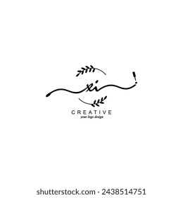 Initial XI logo handwriting botanical branding typography