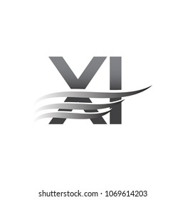 Initial XI wing logo, grey color vector logotype, logo for company name business and company identity.