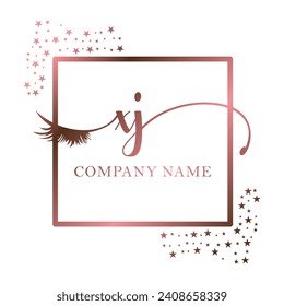 Initial XJ calligraphy company eye and eyelash handwriting