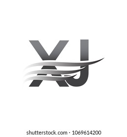 Initial XJ wing logo, grey color vector logotype, logo for company name business and company identity.