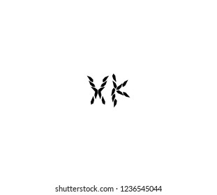 Initial XK Letter Abstract Shape Geometric Monogram Crystal Logotype