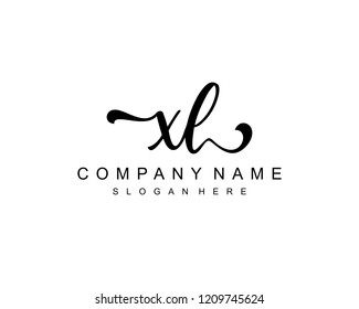 Initial XL handwriting logo vector