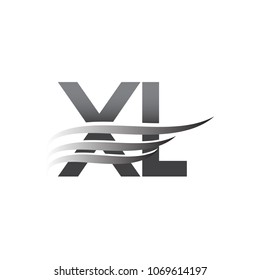 Initial XL wing logo, grey color vector logotype, logo for company name business and company identity.