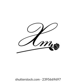 Ursprüngliche XM-Handschrift Blumentypografie-Ornament modern