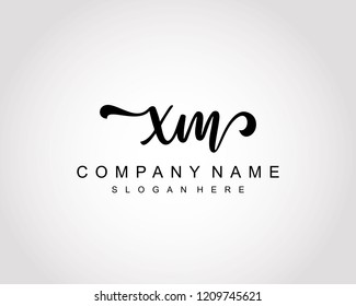 Initial XM handwriting logo vector