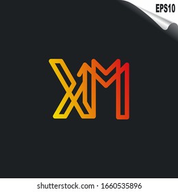 Initial XM Logo monogram design template. Simple elegant shape style modern logo.