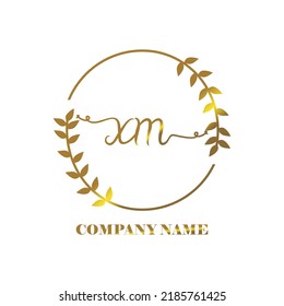 initial XM logo vector handwriting signature Elegant branding art