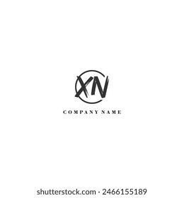 Initial XN brush logo company trend identity