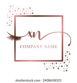 Initial XN calligraphy company eye and eyelash handwriting