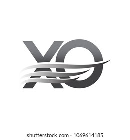 Initial XO wing logo, grey color vector logotype, logo for company name business and company identity.