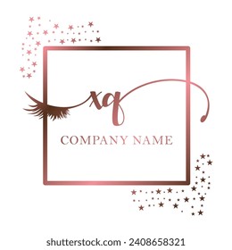 Initial XQ calligraphy company eye and eyelash handwriting